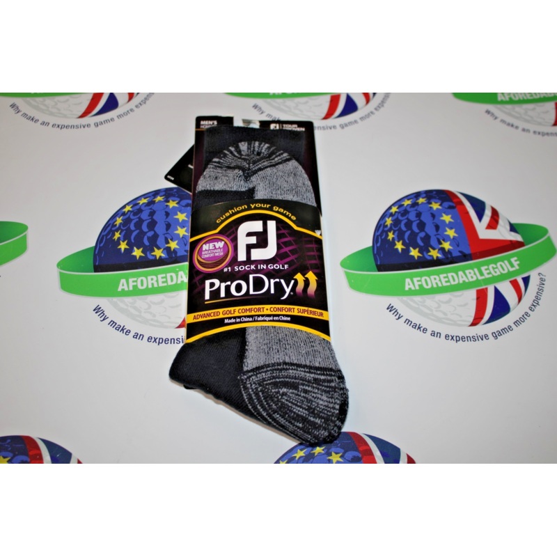 Footjoy ProDry mens crew socks black/grey uk foot sizes 6-11