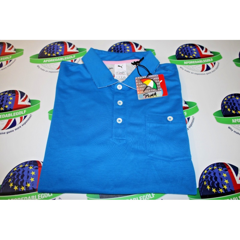 Puma limited edition Arnold Palmer signature pocket polo shirt blue size large