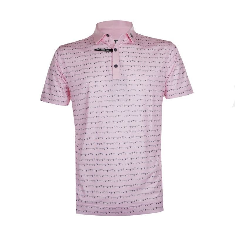 FOOTJOY Flag Banner Print Lisle Men’s Polo (Pink)