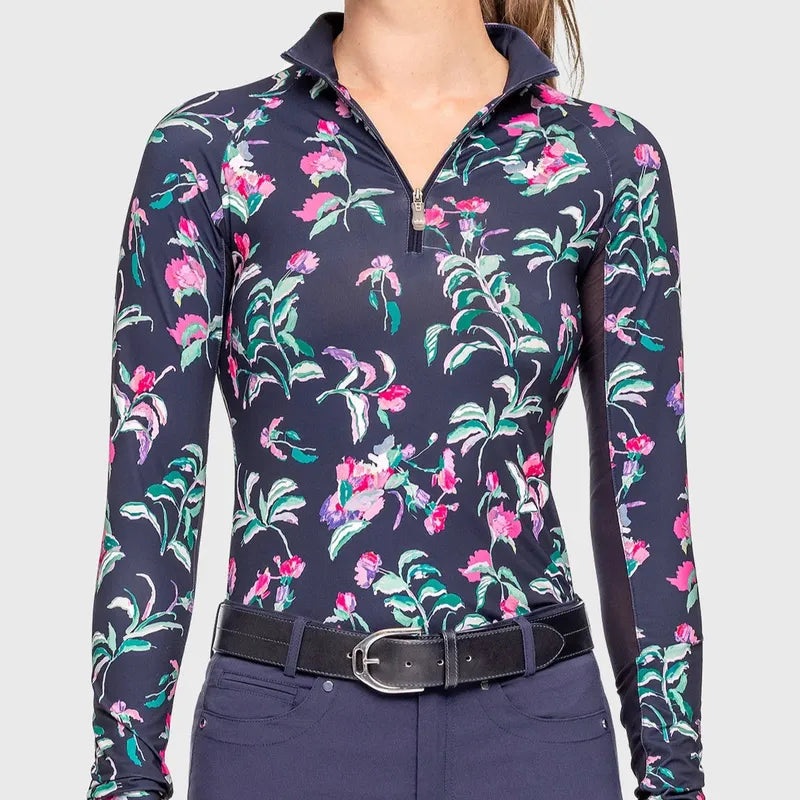 Kastel Garden Blooms L/S Top  – Navy Floral