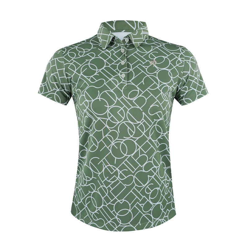 LE COQ SPORTIF GOLF Mondarian Pattern Women’s Polo (Khaki)