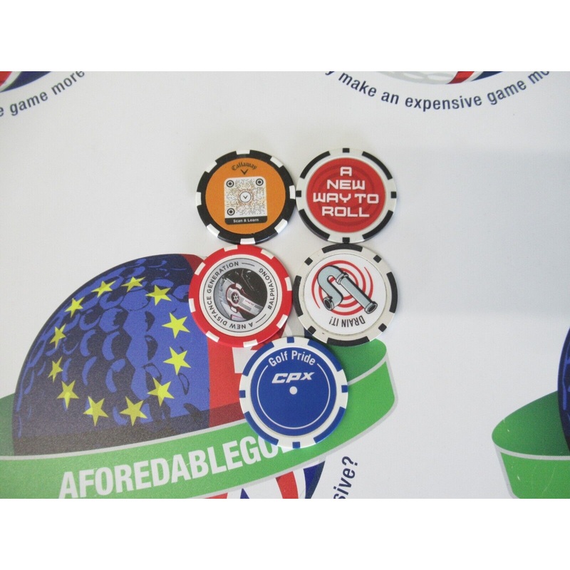 New X5 Callaway Odyssey Golf Pride Poker Chip Ball Markers