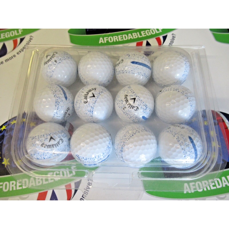 12 Callaway Supersoft Splatter Blue Golf Balls Pearl/Pearl 1 Grade