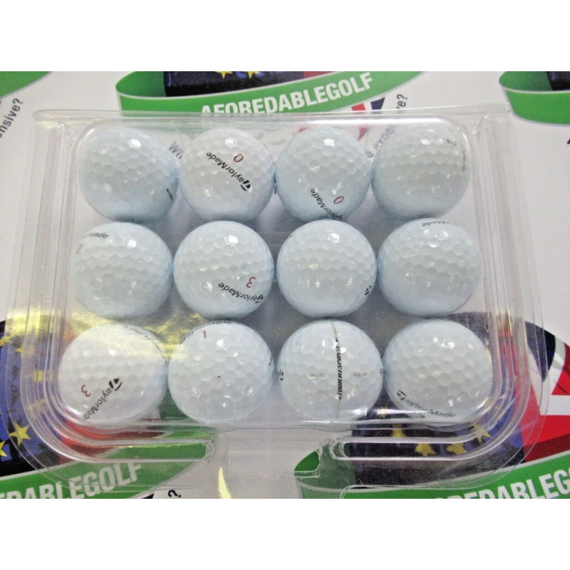 12 Taylormade Tour Response Golf Balls Pearl/Pearl 1 Grade