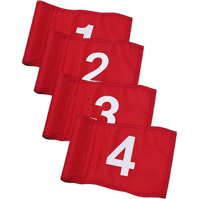 4pcs Numbered Golf Flag, Putting Green Flags for Yard, Golf Flagstick Mini Putting