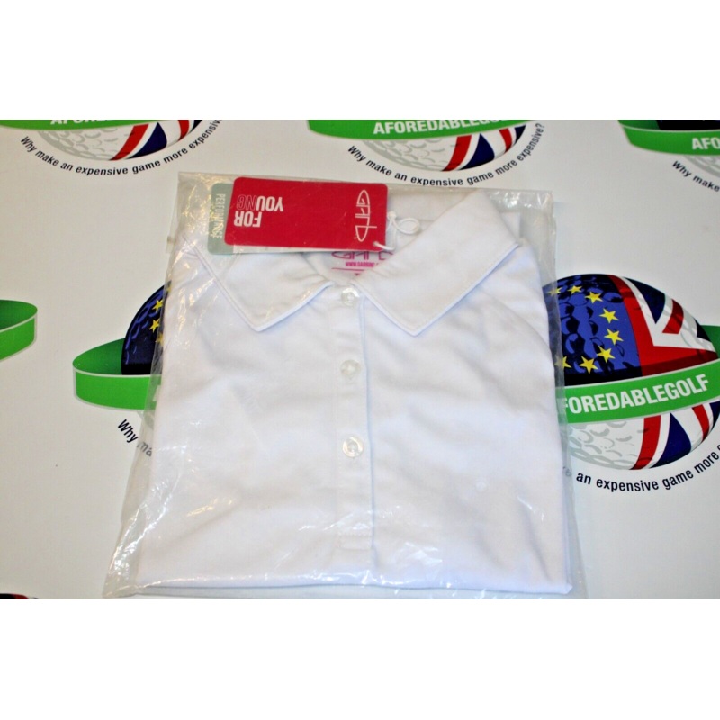 Garbinc Monica Junior Girls Polo Shirt White Size XL Ages 11-12
