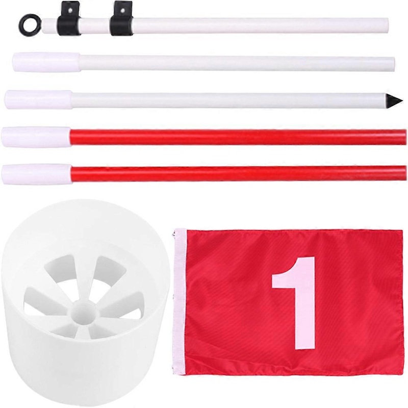 Golf Flagpole Set ABS 185×48.5cm For Garden Practice Improve Distance Control 1Set