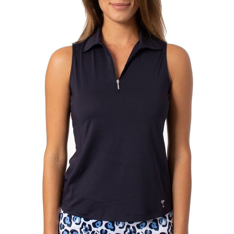 Golftini S/L Zip Tech Polo – Navy