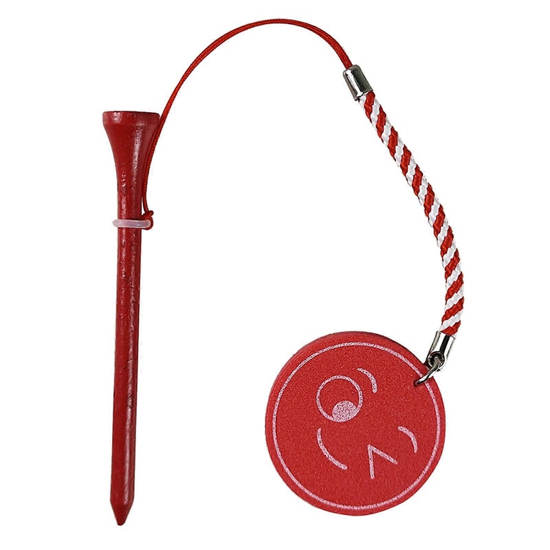 Magnetic EVA Foam Printing Golf Ball Holder Tees Golf Gift 83mm Tees with Multi-color Golf Wood Tees and Anti-loss Rope  Red