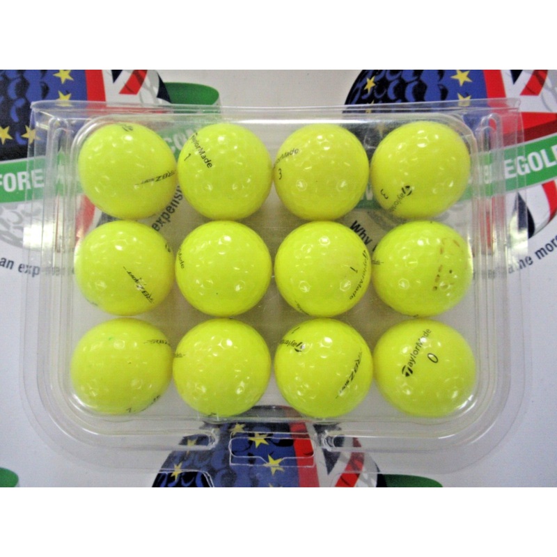 12 Taylormade Rbz Soft Optic Yellow Golf Balls Pearl/Pearl 1 Grade