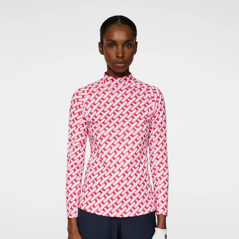 J.Lindeberg Ladies Compression Top with Geo Print