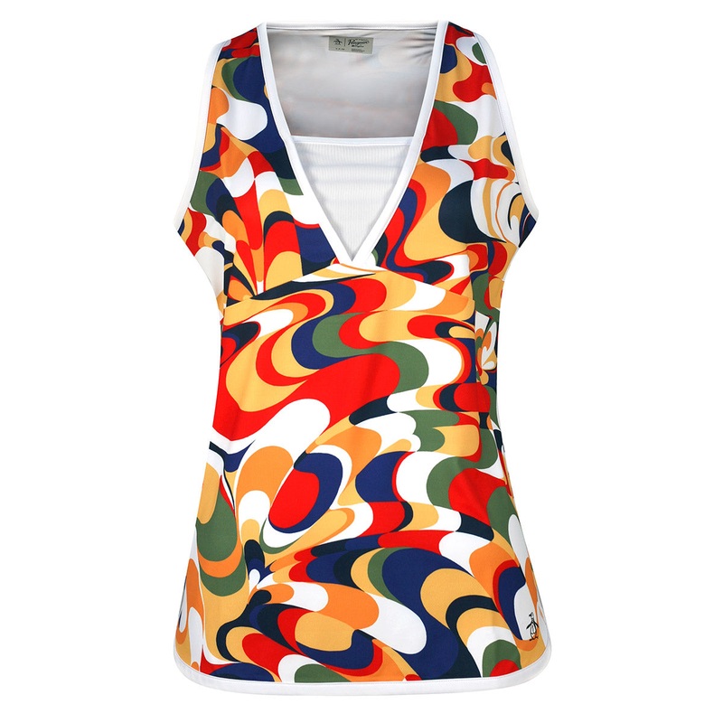 Original Penguin Ladies Bold Print Sleeveless Top in Bright White