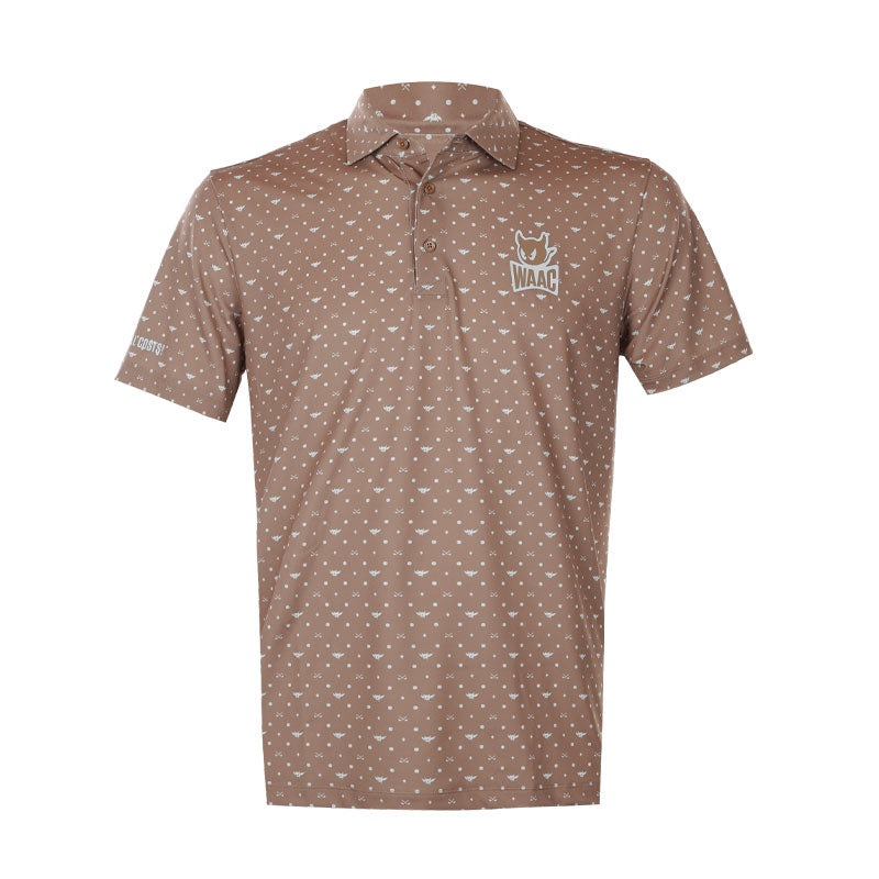 WAAC GG Flying Waacky Dot Mens Polo (Light Brown)