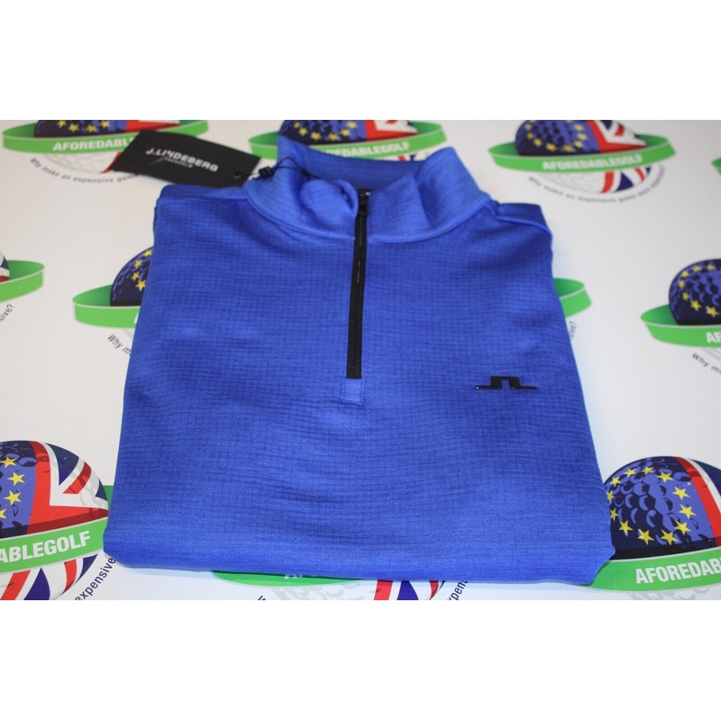 J.Lindeberg Destry 1/4 Zip Mid Layer Blue Melange UK Size Medium
