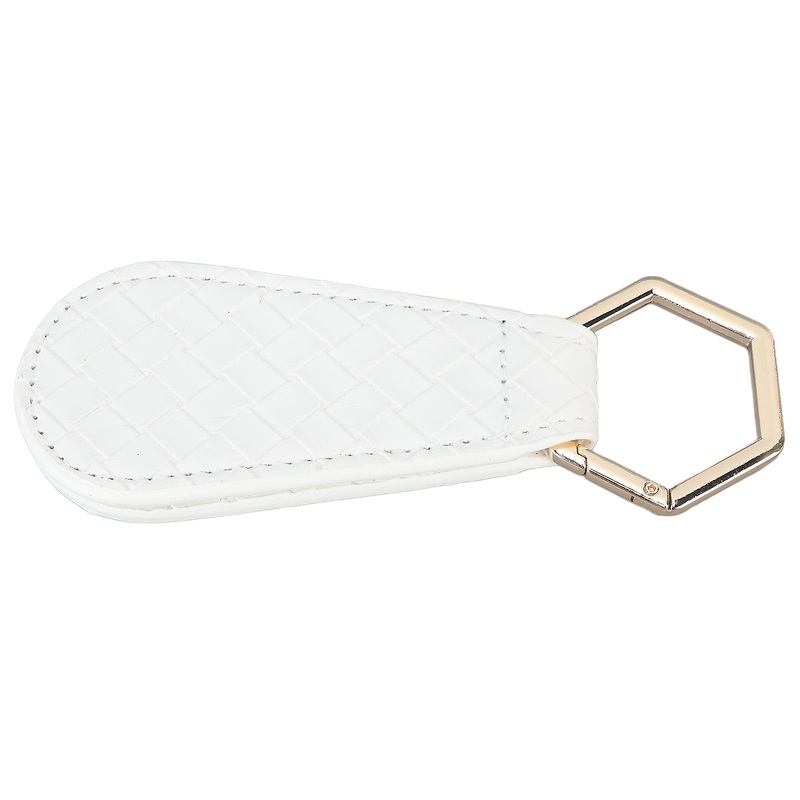 Magnetic Hat Clip Long Water Drop Shape PU Leather Hat Clip for Travel On Bag Women Men White