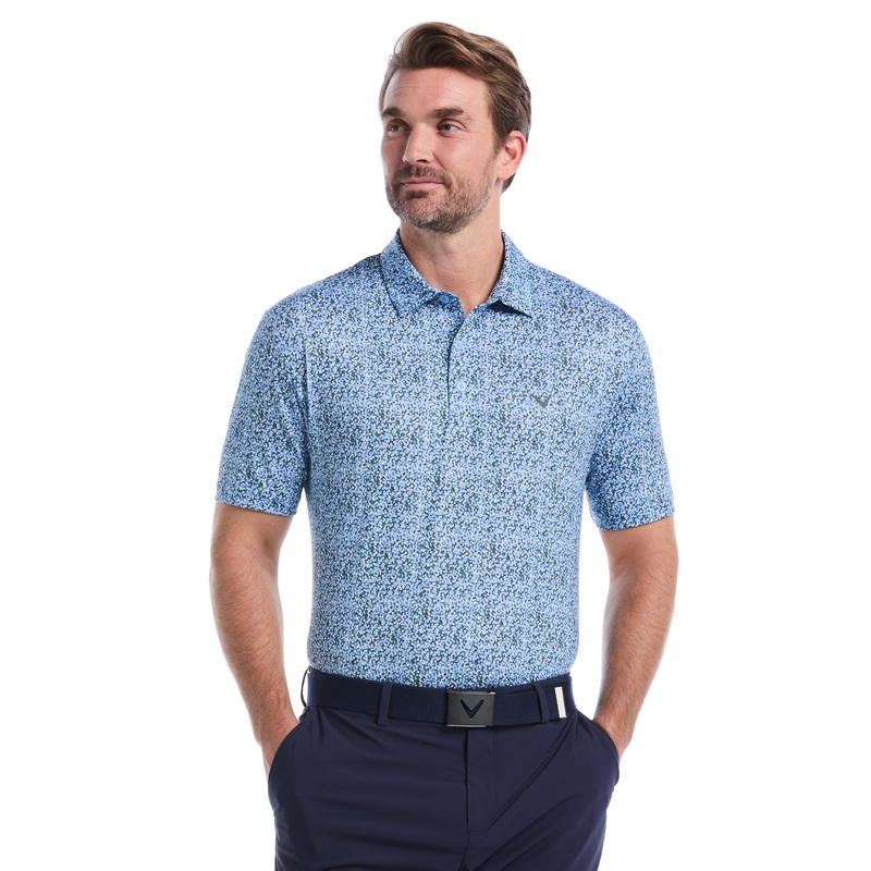 Men’s Confetti Hex Print Golf Polo