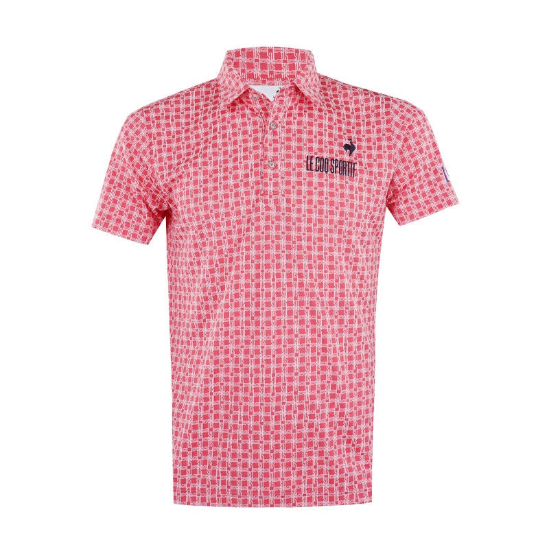 LE COQ SPORTIF GOLF Monogram Jacquard Men’s Polo (Pink)
