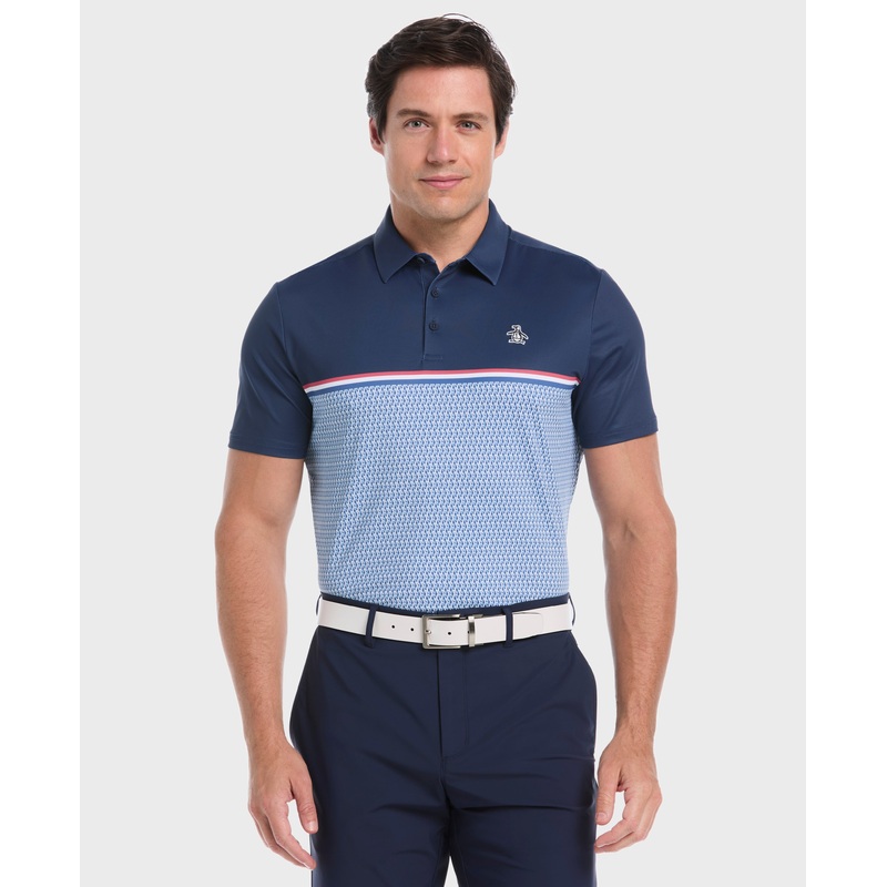 Men’s Color Block P Print Polo