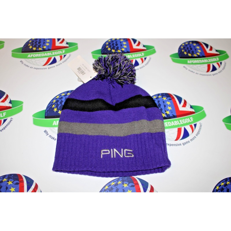 Ping womens purple/grey/black bobble hat beanie one size fits all