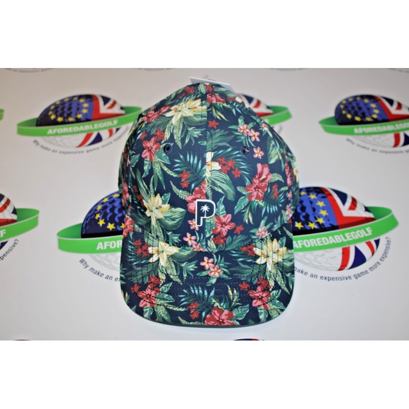 Puma X Ptc Floral Tech 110 Snap Back Adjustable Golf Cap Deep Navy