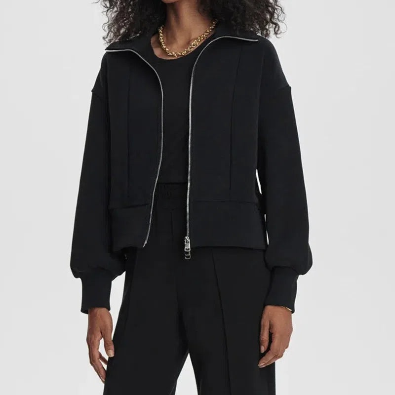 Varley Gibbs Zip Sweat – Black