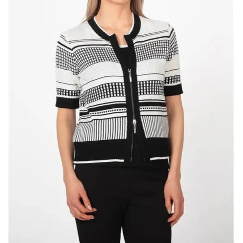 Atelier by Lyse Spenard Zip Knit – Black/White