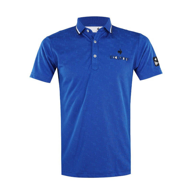 LE COQ SPORTIF GOLF Mondarian Graphic Jacquard Men’s Polo (Blue)