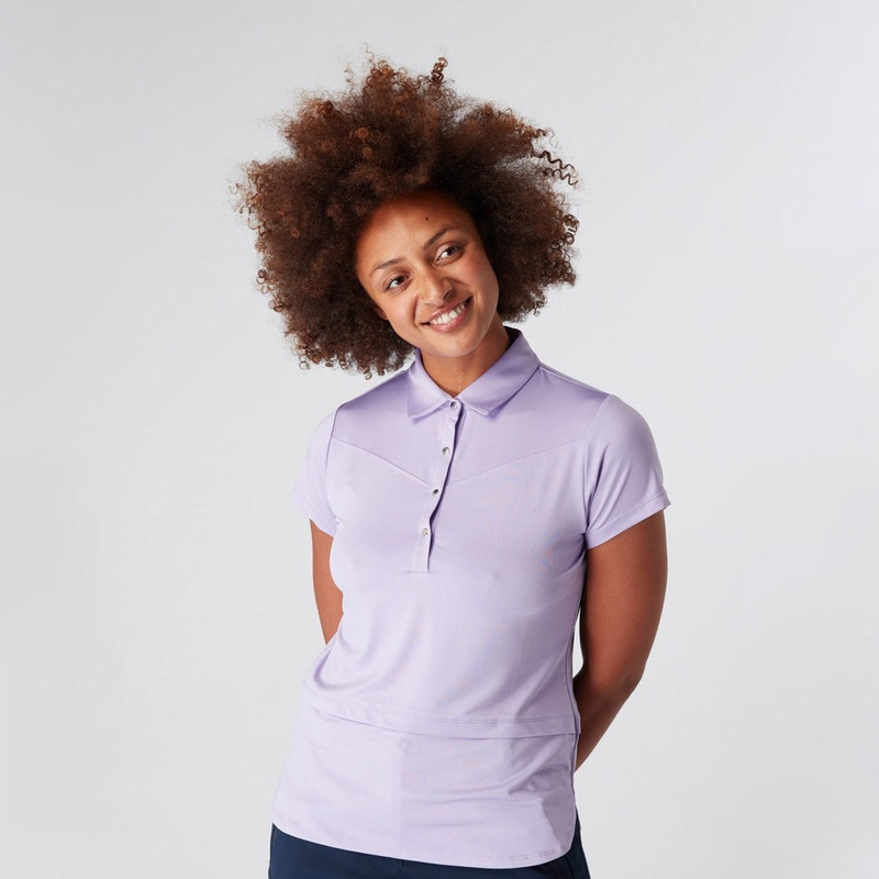 Swing Out Sister Ladies Cap Sleeve Golf Polo in Digital Lavender