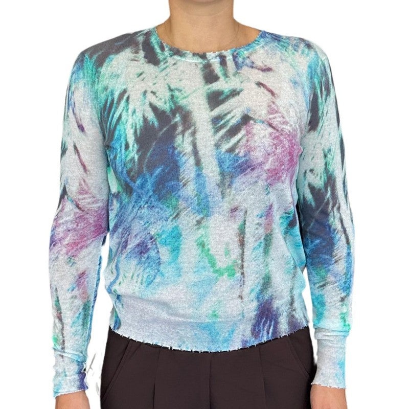 Autumn Cashmere Distressed Sweater – Blue Combo