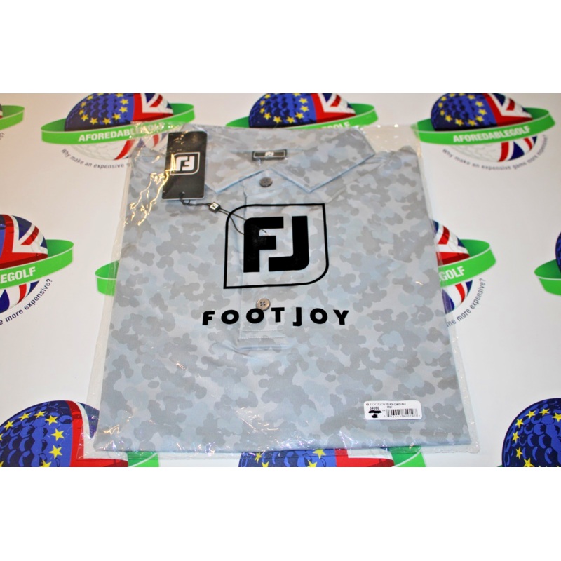 Footjoy Pop Camo Lisle Golf Polo Shirt Grey Xl