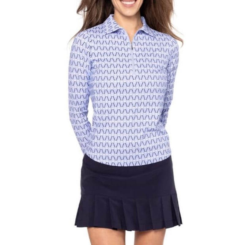 Golftini Cool Girl L/S Polo – Blue/White