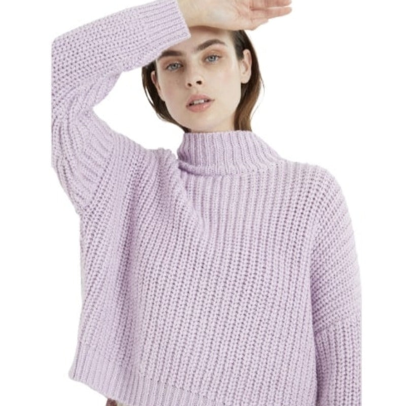 Marc Aurel Rib Mock Sweater – Orchid