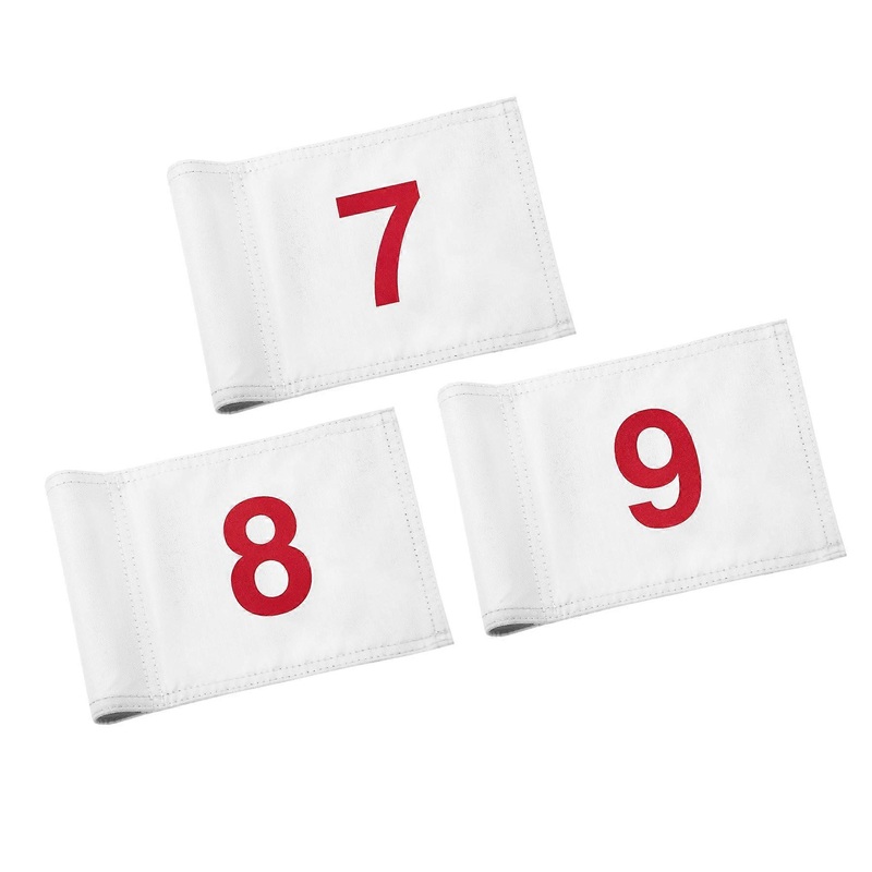 Numbered Golf Flag All 8×6 Inch  Upgraded Dual-Layer 420D Nylon, Double Sided Printing, Tube Inserted  Mini Practice Putting Green Flags for Yard