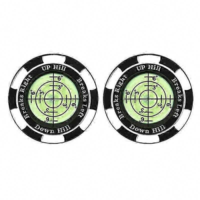 2Pcs High Precision Portable Golf Ball Marker Clip for Putting Green Reader