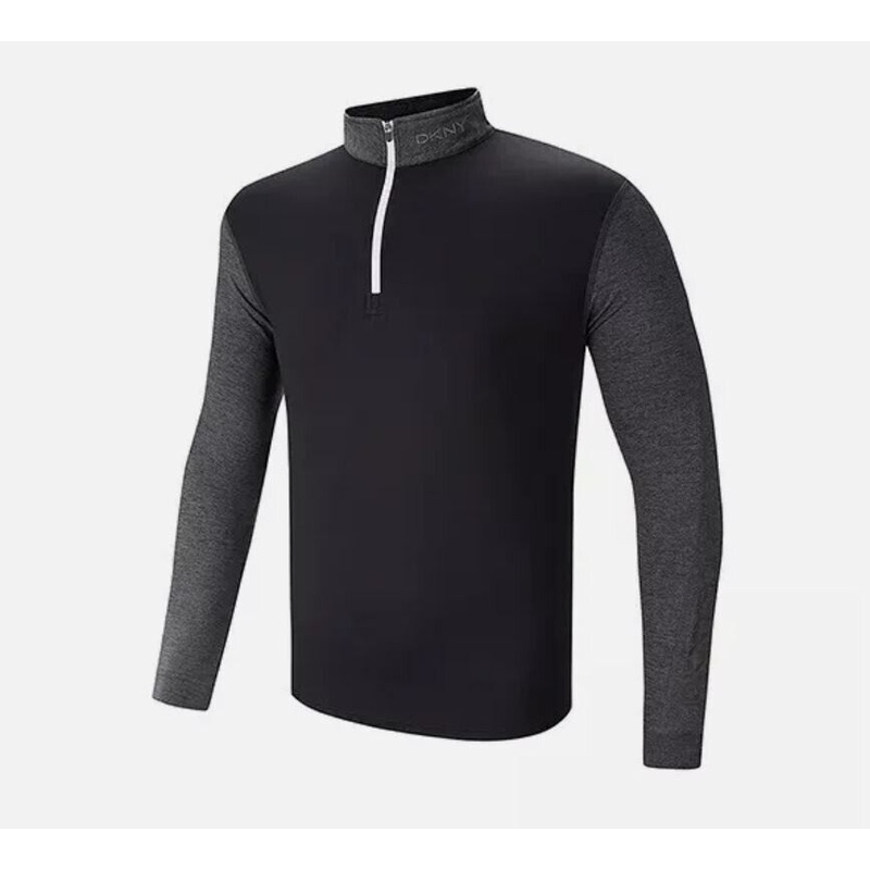 Dkny Golf 1/4 Zip Midlayer Black/Charcoal Grey UK Size XXL