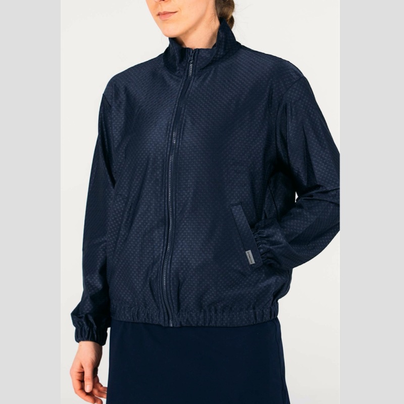 Foray Golf Core Geo Textured Track Jacket – Navy
