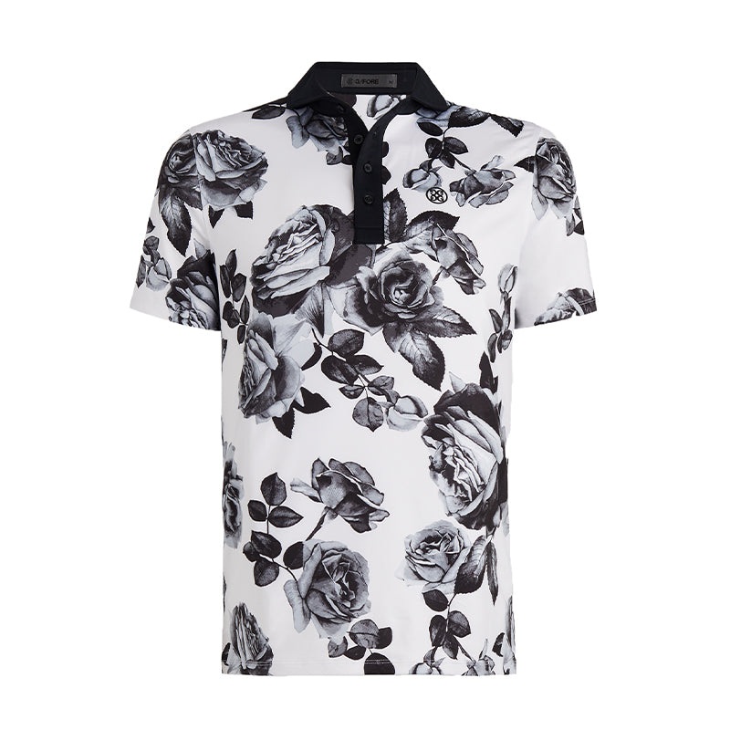 GFORE Floral Tech Men’s Jersey Polo (Snow)