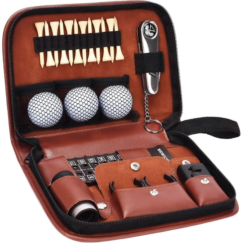 Golf Gifts For Men And Women, Includes Multifunctional Divot Tool, Rangefinder Golf Brush, Quality Materials, Multiple Colors, Portable Golf Kit, 8.8