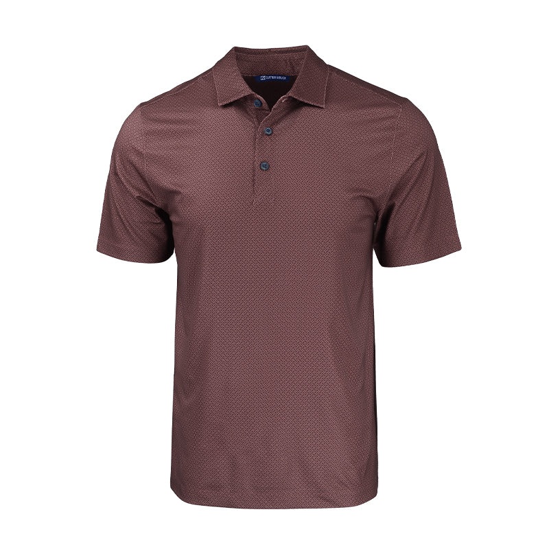 CUTTER & BUCK Pike Tonal Geo Printed Men’s Polo (Bordeaux)