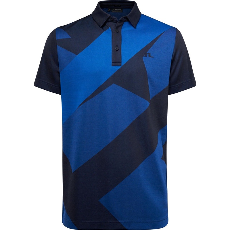 J Lindeberg Patch Polo Shirt Navy Regular Fit UK Size Small
