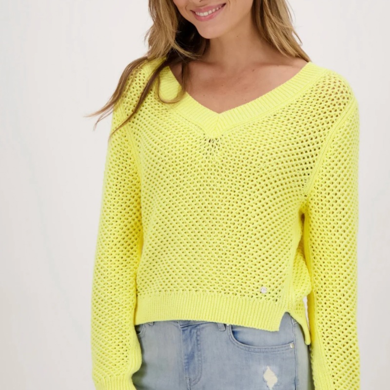 Monari V-Neck Sweater – Yellow