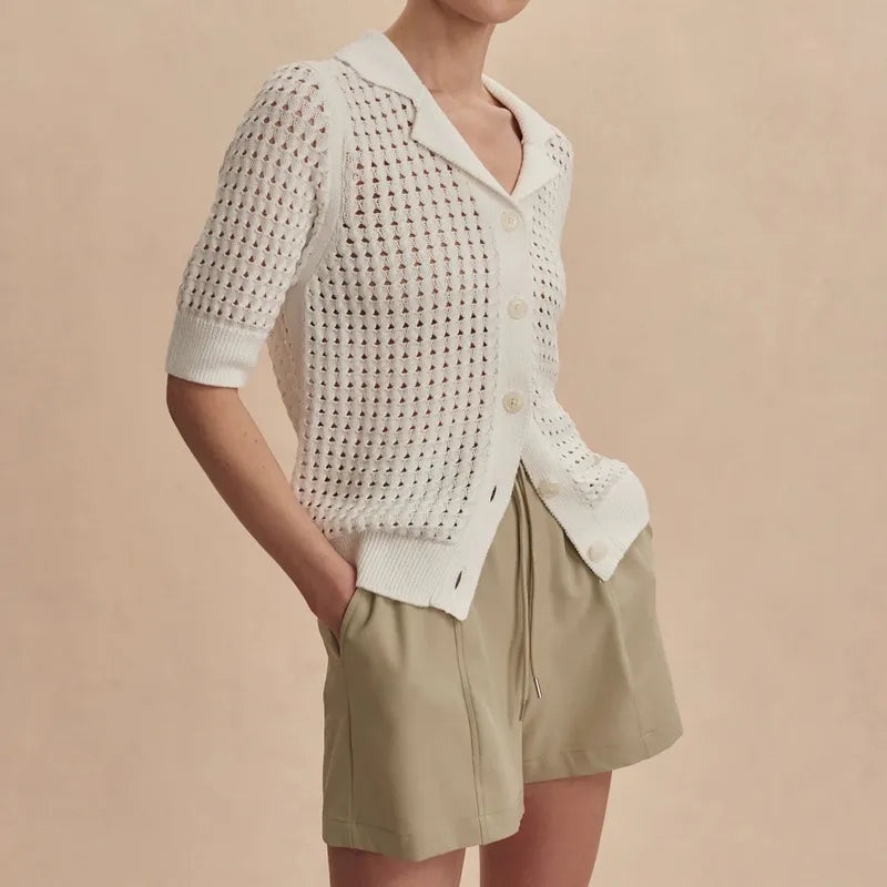 Varley Ellie Knit Shirt – White