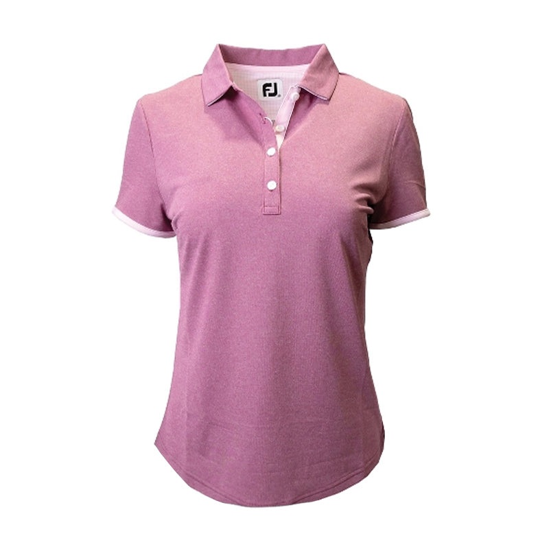 FOOTJOY Houndstooth Trim Pique Women’s Polo (Pink)