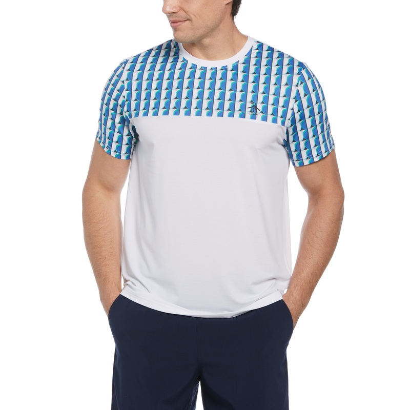 Men’s Geo Print Performance Short Sleeve Tennis T-Shirt