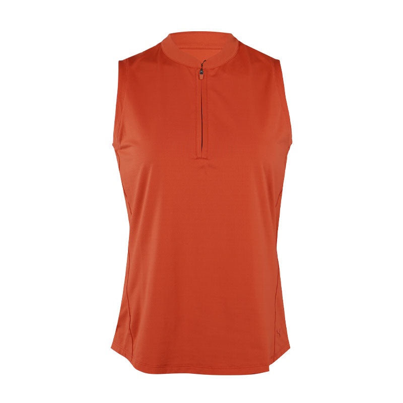PUMA Aerlon Women’s Mock Sleeveless Polo (Red Fire)