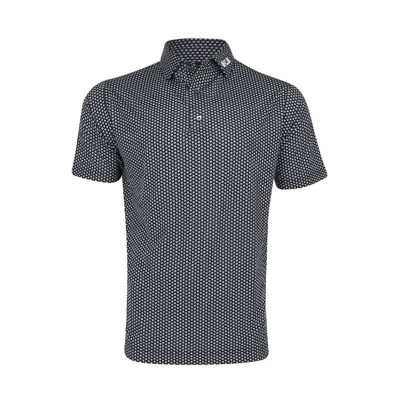 FOOTJOY Houndstooth Geo Lisle Men’s Polo (Black)