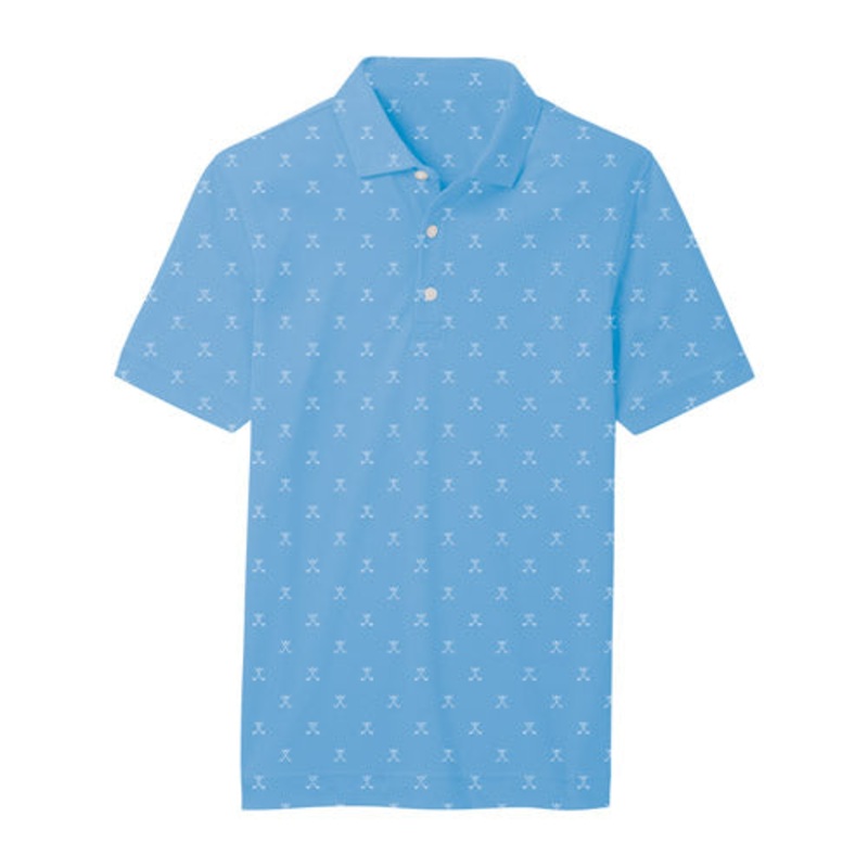 FootJoy Junior Golf Print Polo – Light Blue