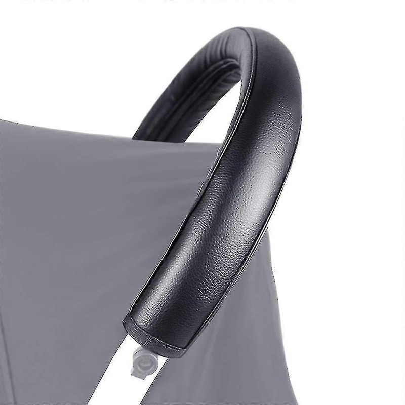 Leather Stroller Handle With Zipper Stroller Armrest Pu Stroller Handle Cover, Black Hy