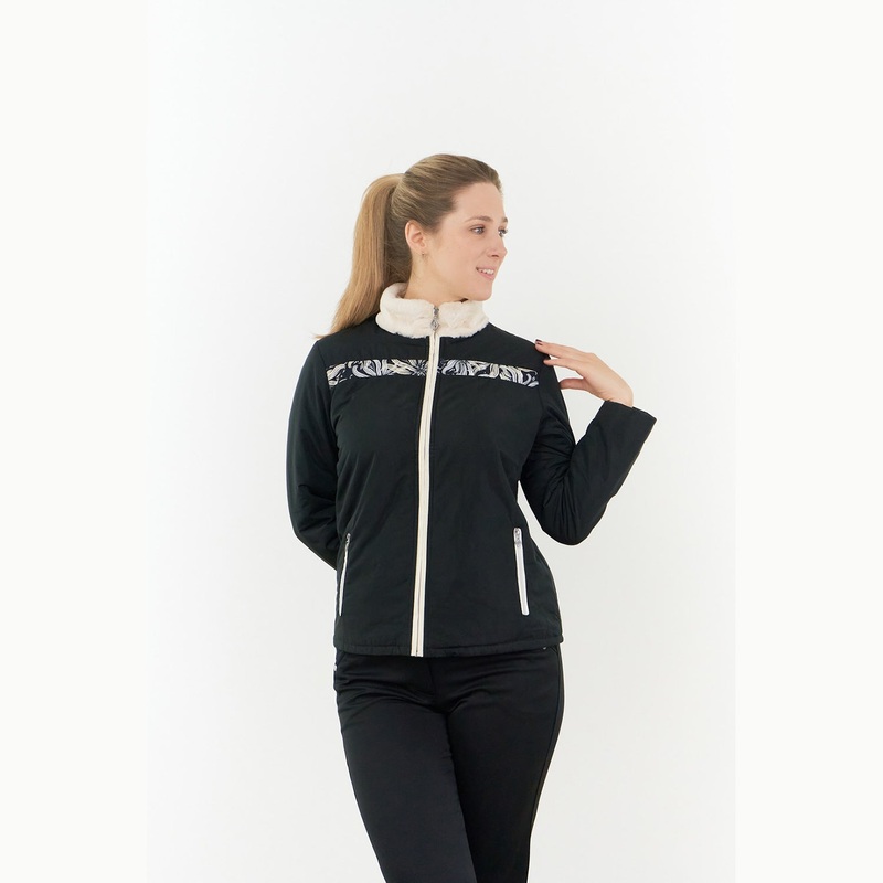 Pure Ladies Padded Golf Jacket With Faux Fur Collar