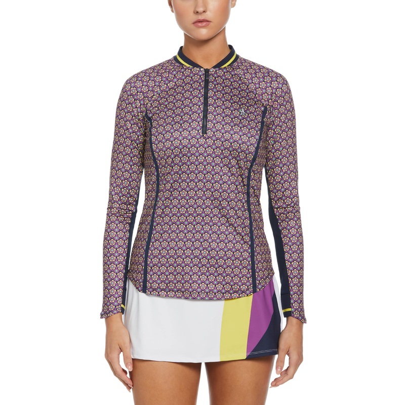 Women’s Floral Print Sun Protection 1/4 Zip Shirt